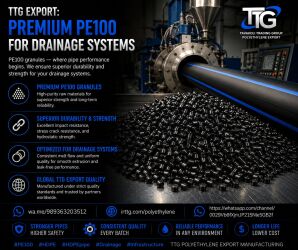 Premium PE100 granules for durable drainage pipe systems by TTG Export.