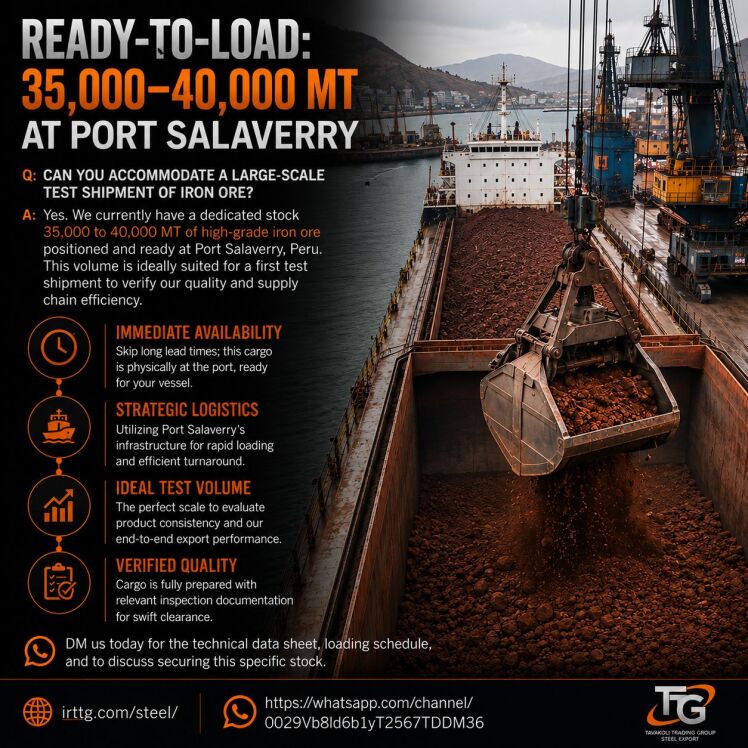 Ready-to-Load: 35,000–40,000 MT at Port Salaverryry